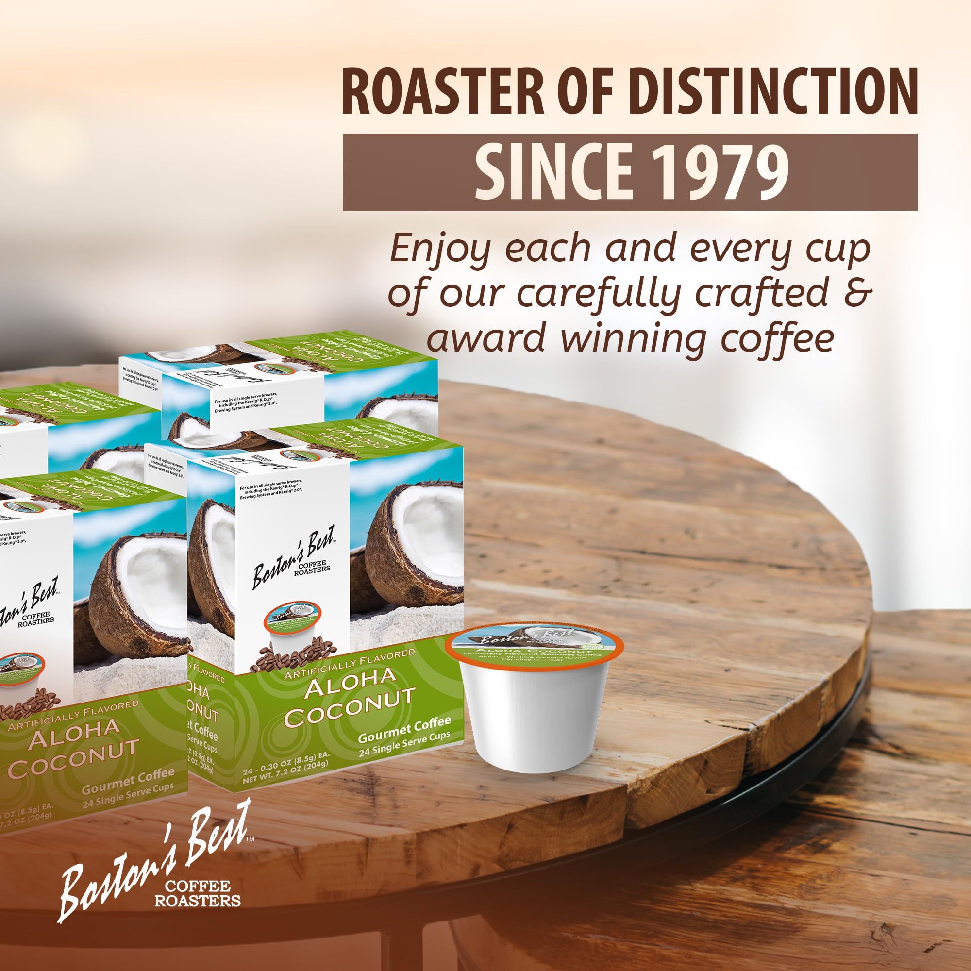 Boston’s Best roasted-in-usa label close-up confirming crafted roasting and quality