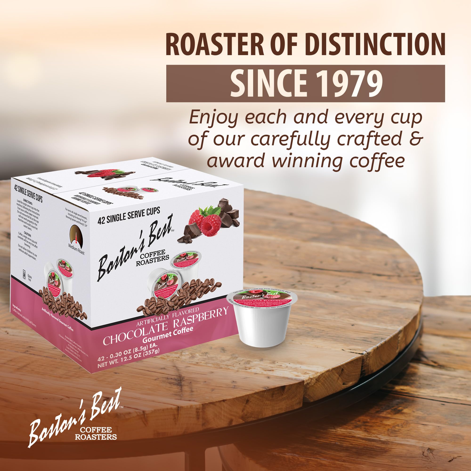 Boston’s Best pods staged in kitchen breakfast setting showing everyday enjoyment