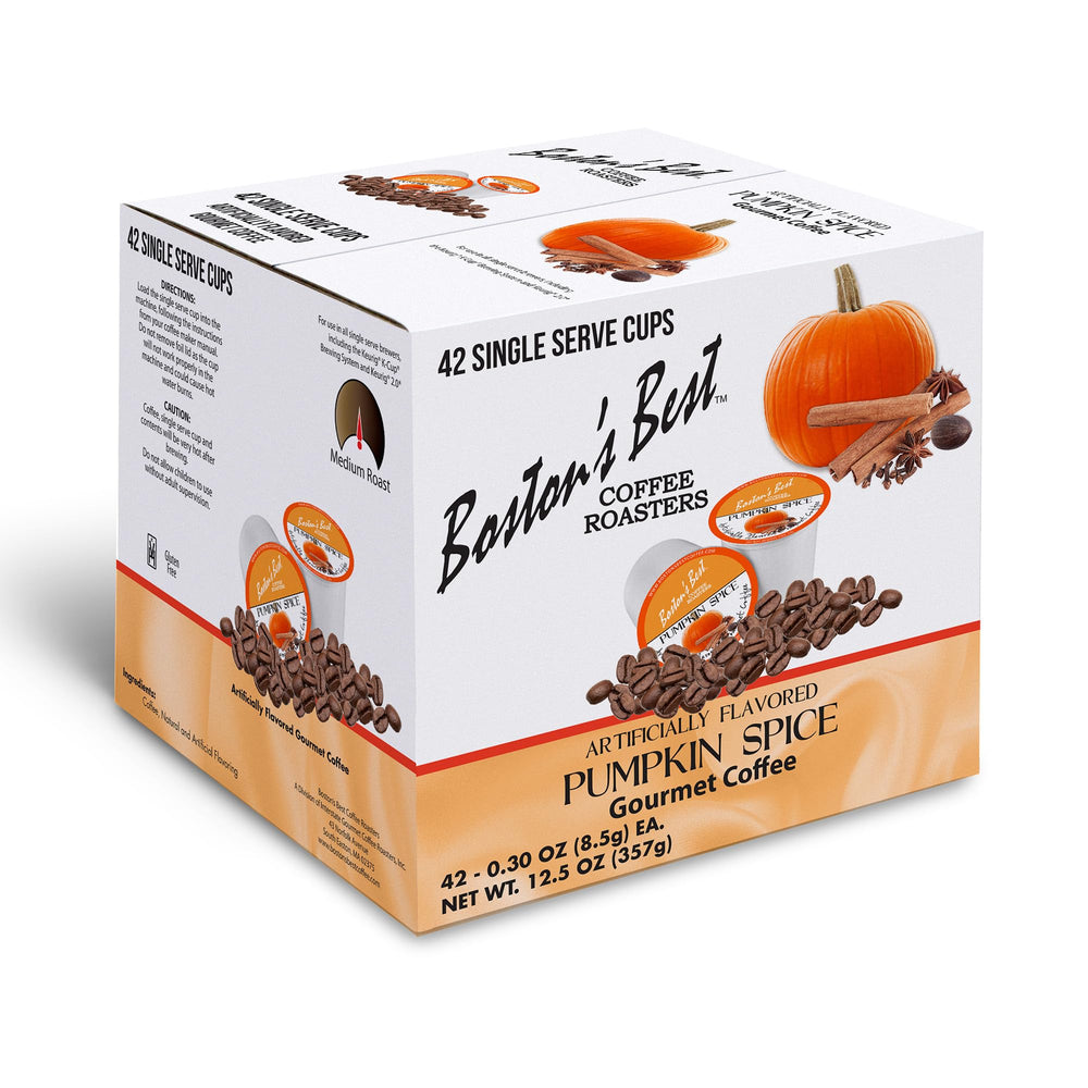 Boston's Best front packaging showing pumpkin spice pods and benefits