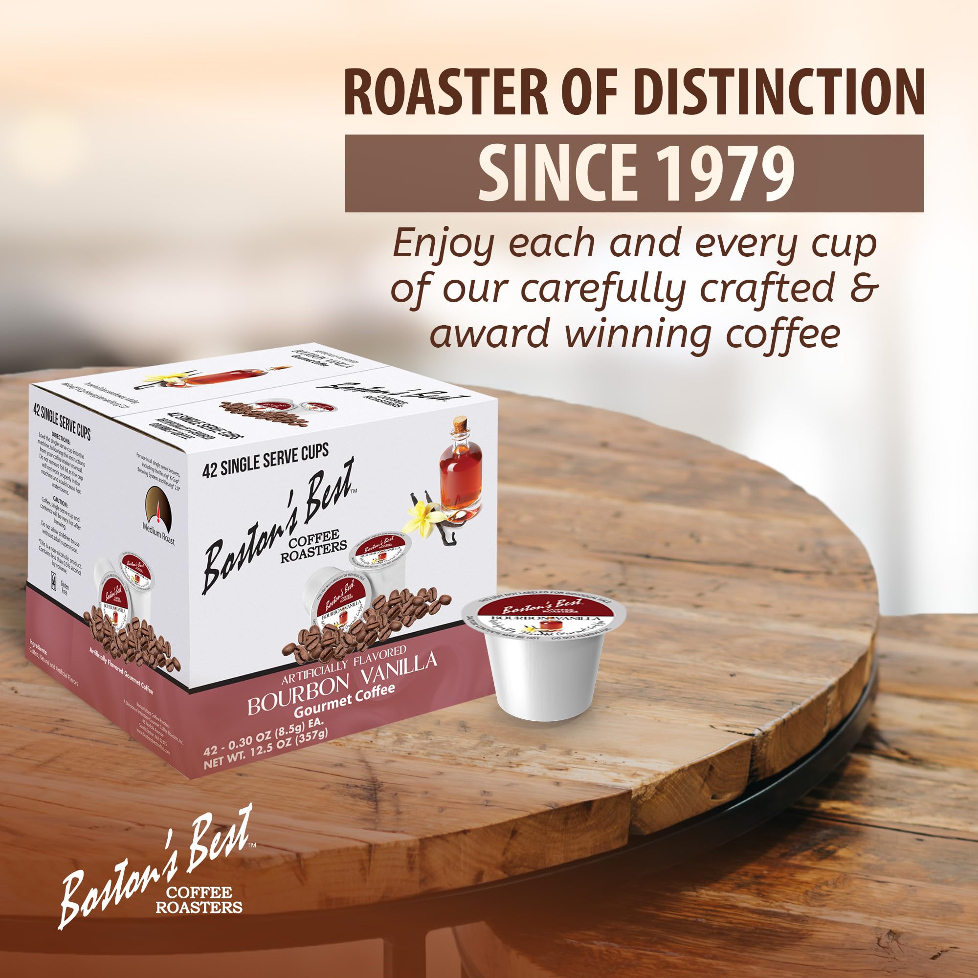 Boston’s Best pod held beside hand for size scale and easy single-serve portioning