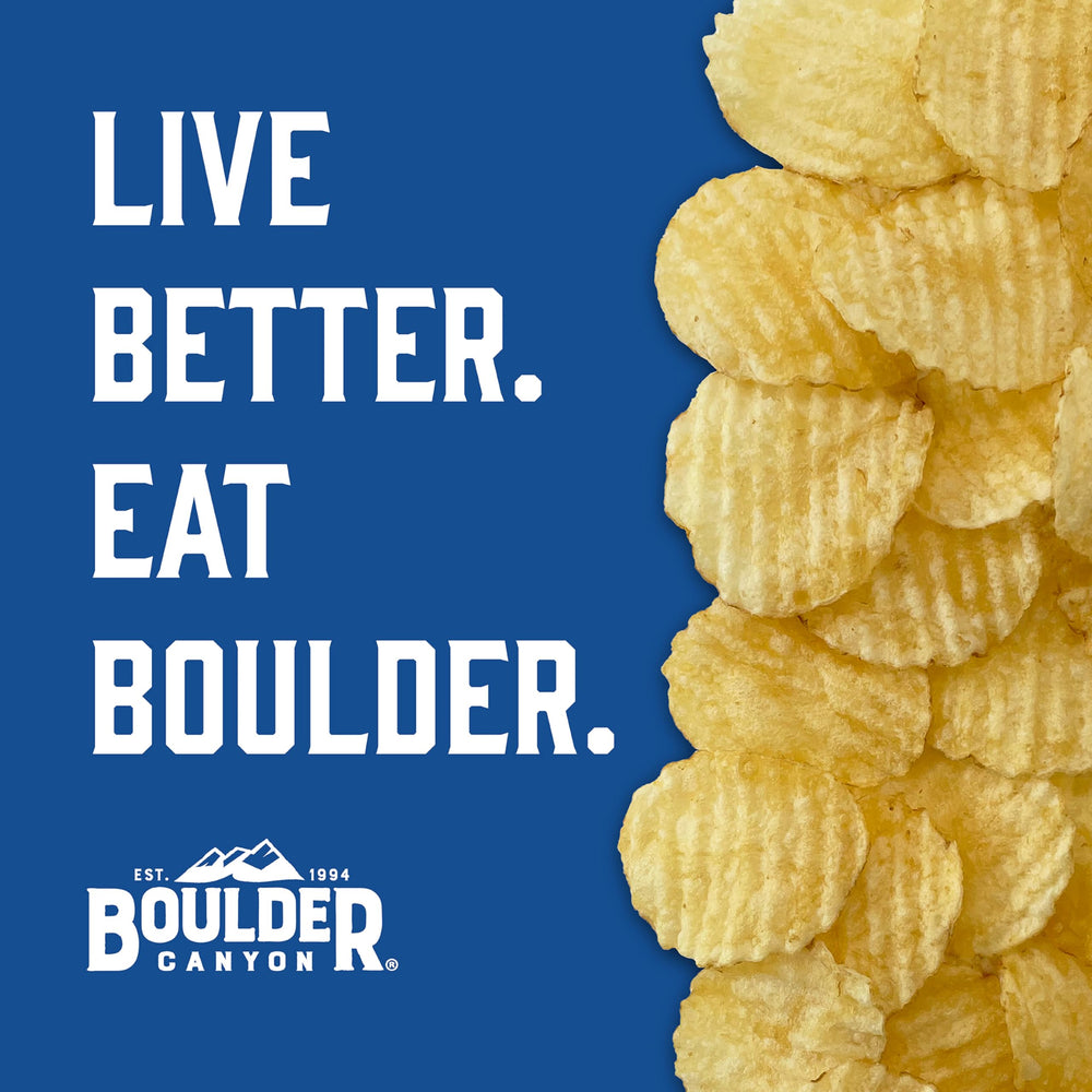 Boulder Canyon Sea Salt & Cracked Pepper bag detail showing pepper flakes and bold taste