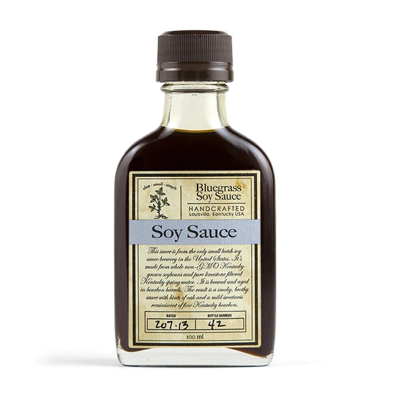 Bourbon Barrel Foods Bluegrass Soy Sauce front label showing artisanal barrel-aged flavor