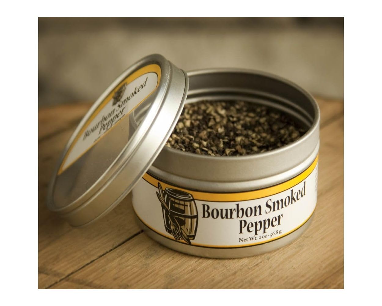 Bourbon Barrel Foods close-up of quarter-cracked peppercorns highlighting texture benefit