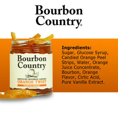 Bourbon Country closeup of candied orange twist texture highlighting syrup sheen and chew