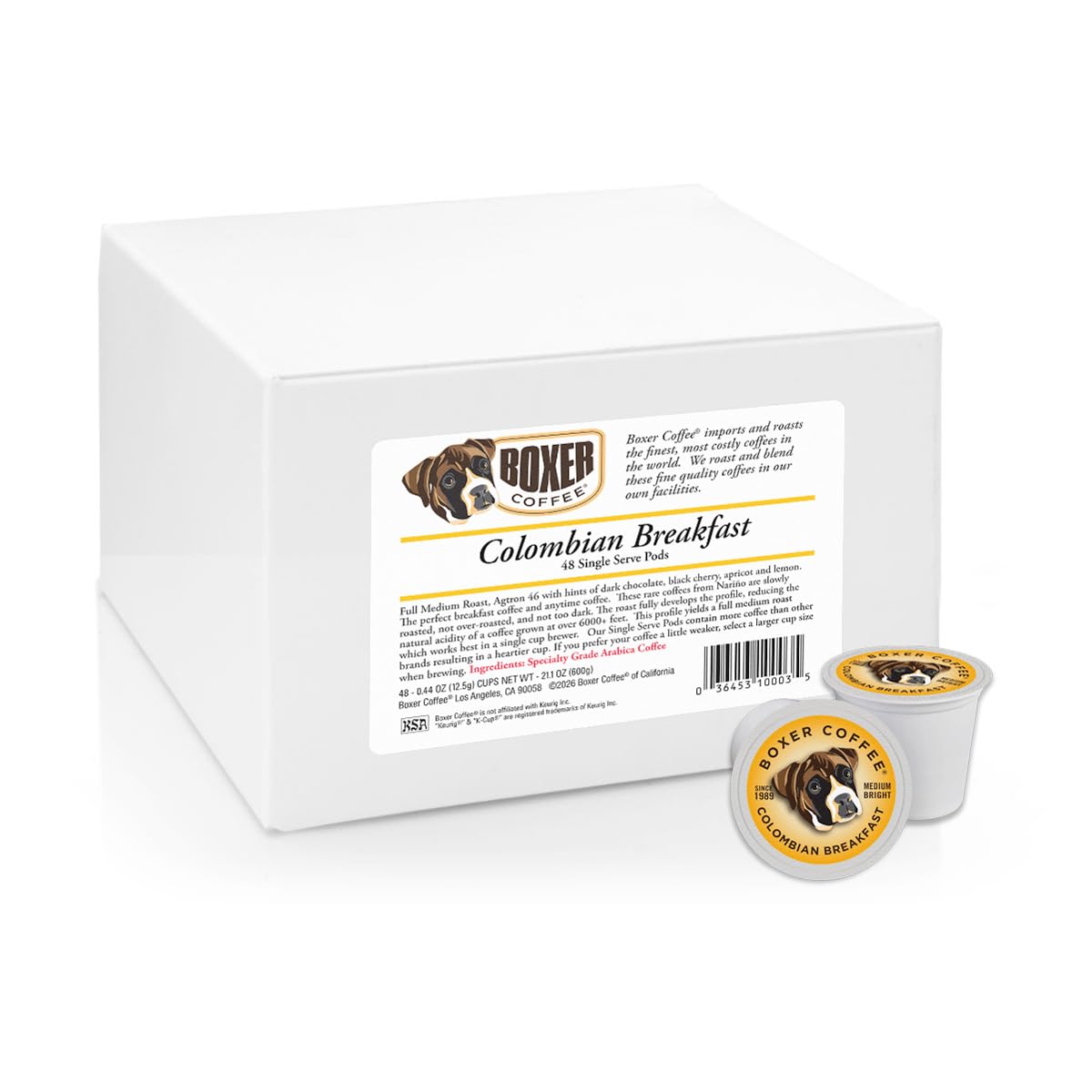 Boxer Coffee brewed cup in kitchen lifestyle scene showing rich aroma benefit