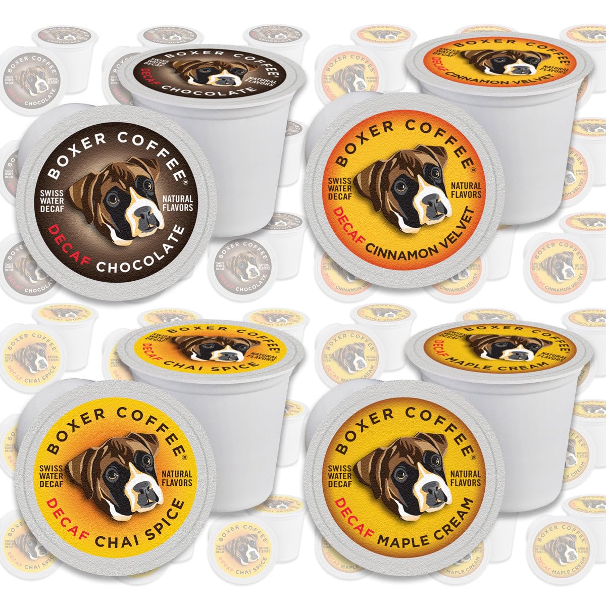 Boxer Coffee front packaging showing 48-count box and eco-friendly messaging for convenience