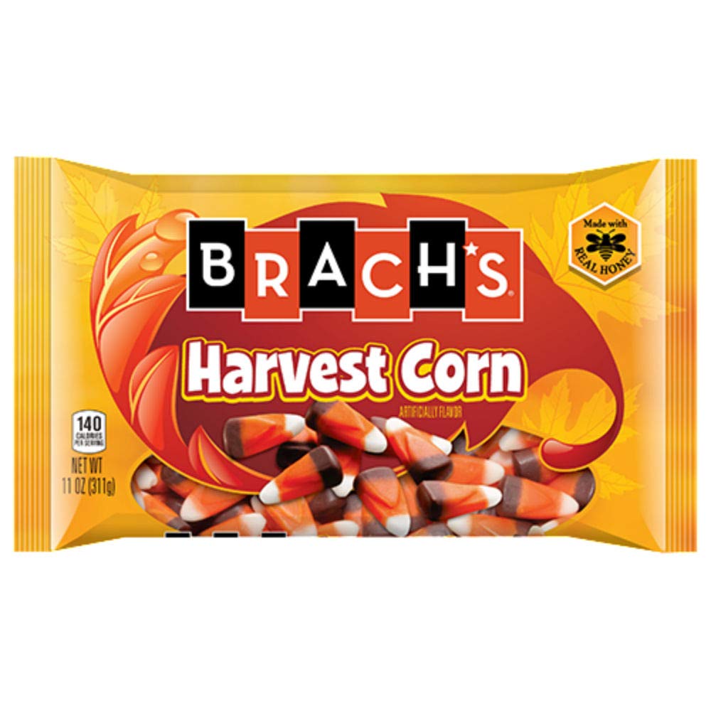 Brach's front packaging showing three-pack and harvest design for easy purchase