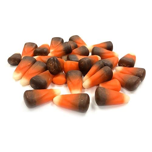 Brach's candy corn in serving bowl on autumn table for seasonal decorating