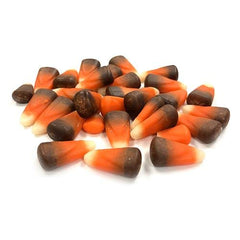 Brach's candy corn in serving bowl on autumn table for seasonal decorating