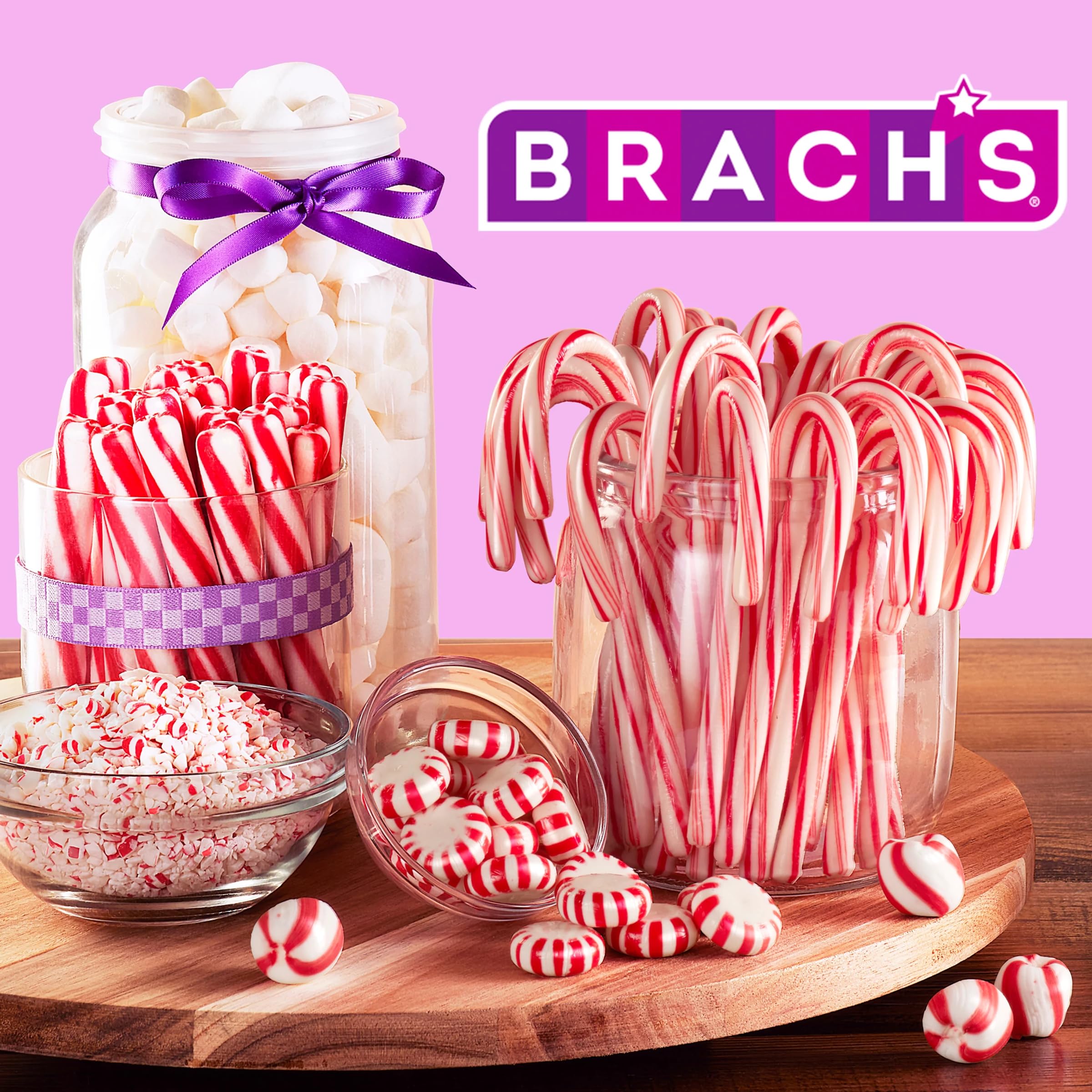 Brach's nutrition and ingredient label view to verify peppermint oil and serving details