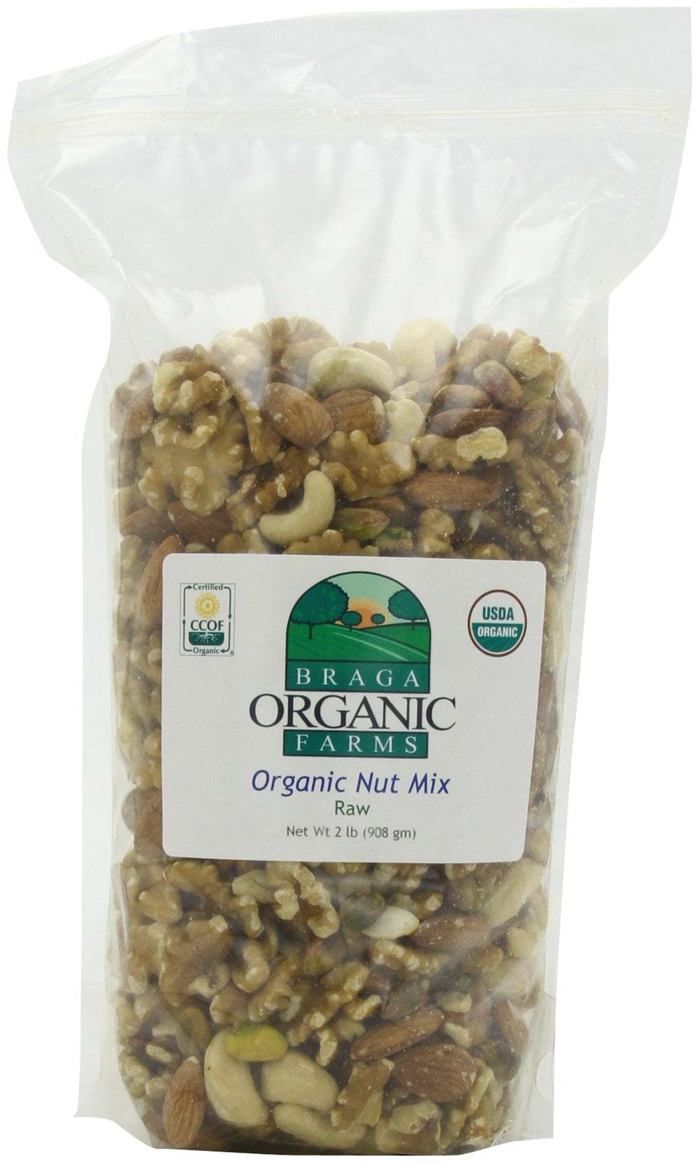 Braga Organic Farms front packaging 2 lb bag showing label and benefits