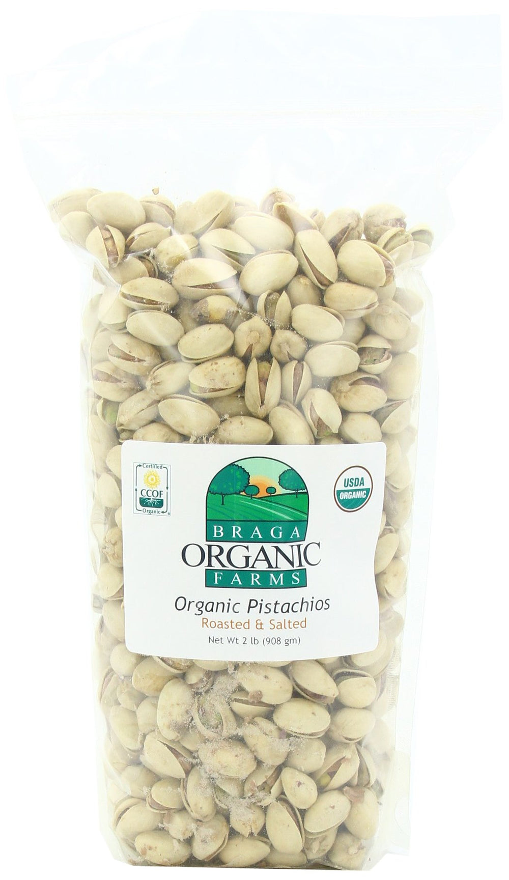 Braga Organic Farms front bag packaging showing 2 lb label and fresh farm benefit