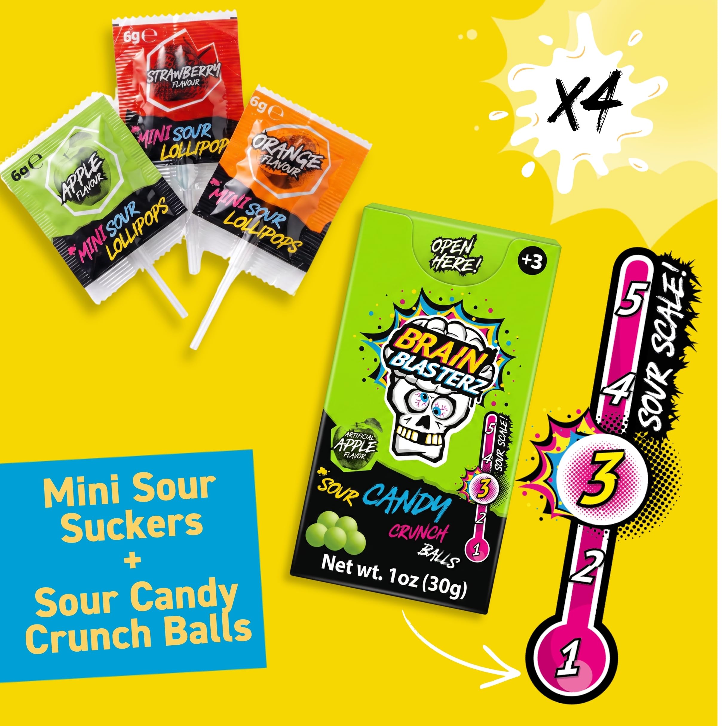 Brain Blasterz individually wrapped pieces demonstrating hygienic sharing convenience