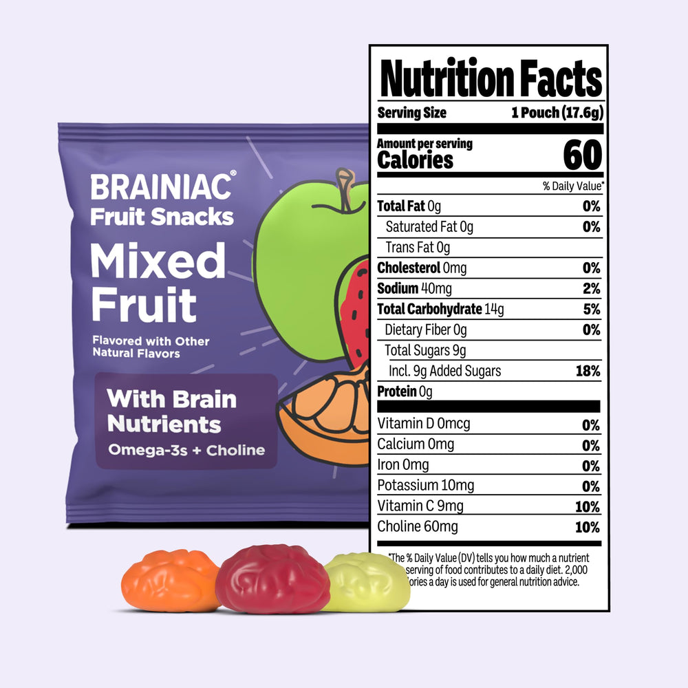 Brainiac close-up of brain-shaped fruit snacks, highlighting playful texture