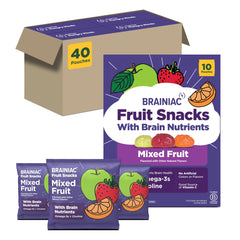Brainiac front box showing 40-count pack and branding, convenient for families