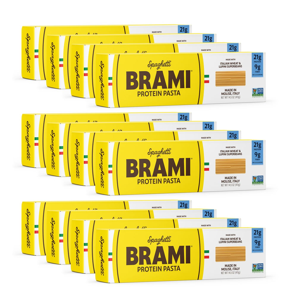 Brami front packaging showing spaghetti and product benefits