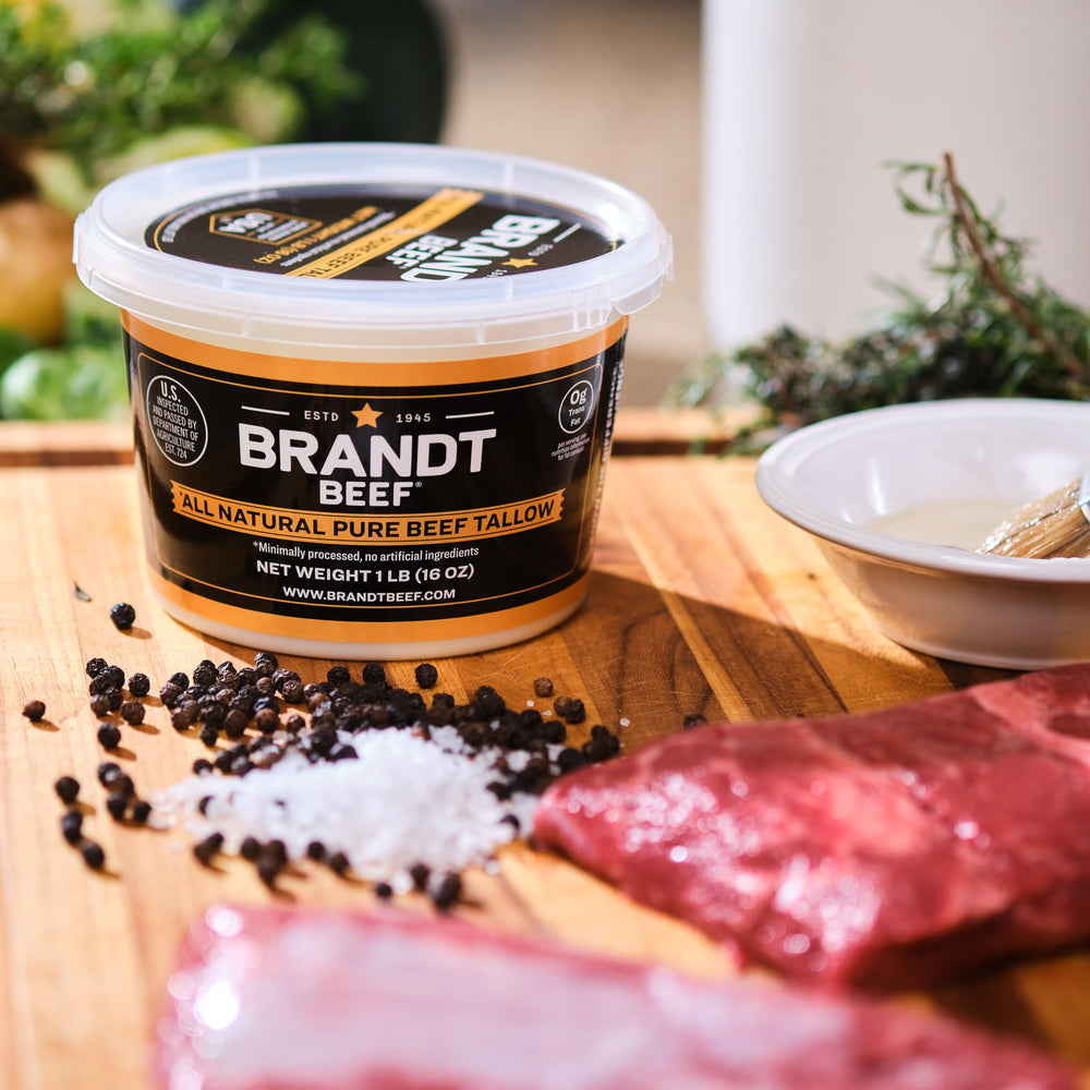BRANDT BEEF label detail highlighting single-ingredient sourcing
