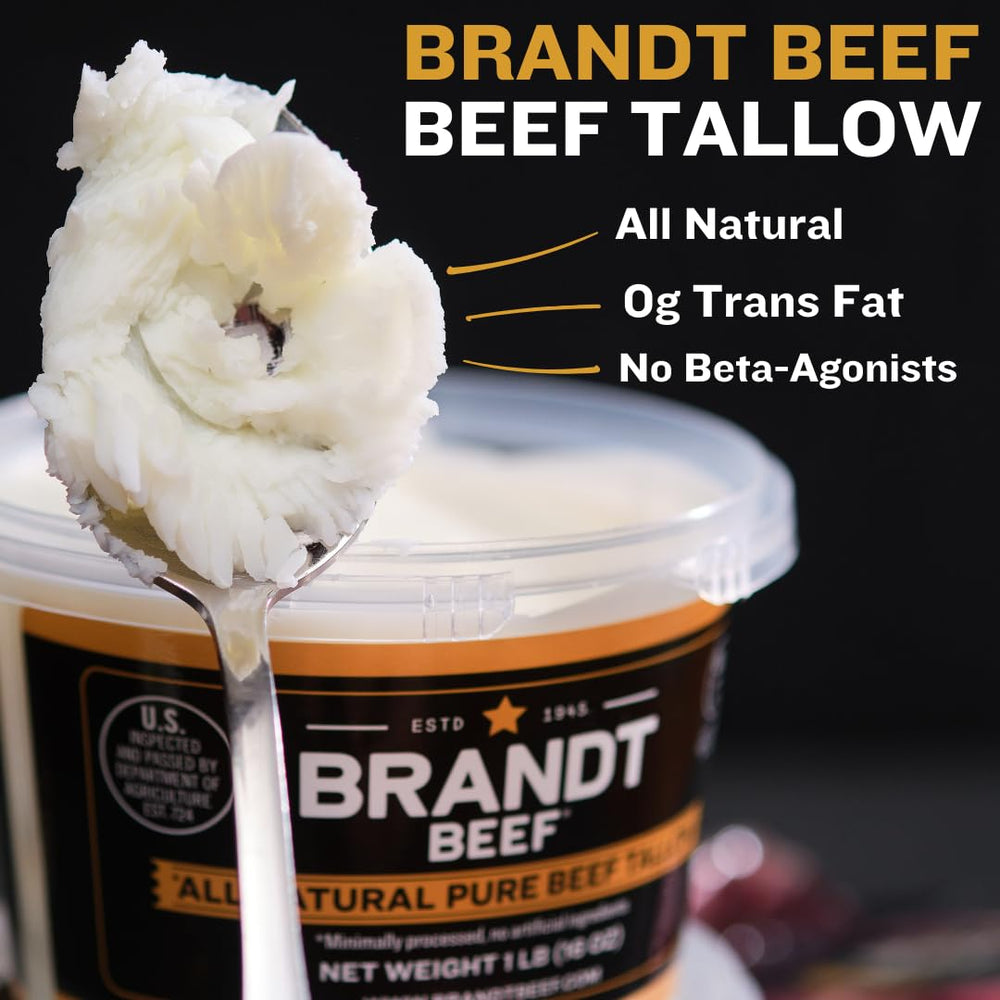 BRANDT BEEF tub beside ruler for 16 oz size and scale