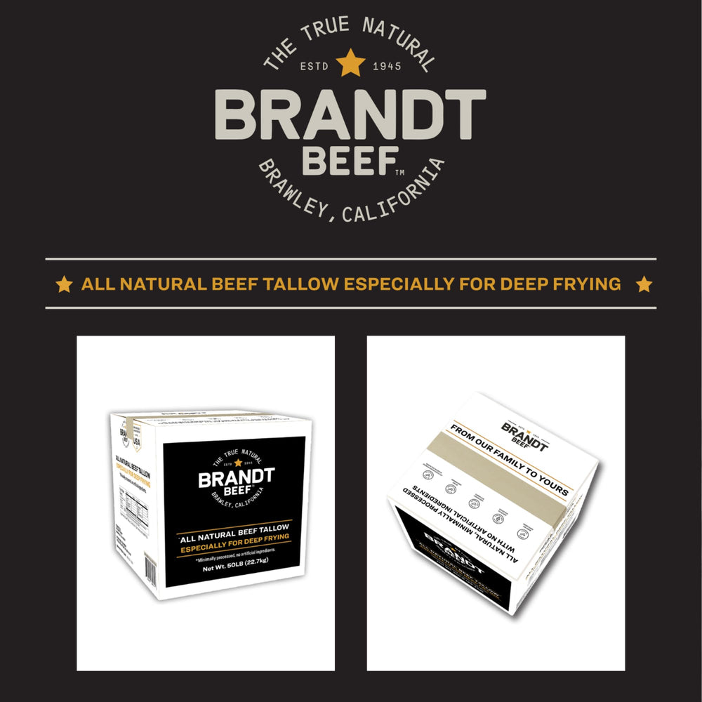 Brandt Beef tub label detail highlighting ingredient purity and sourcing