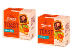 Brandt front packaging showing 8 oz double-baked toasts for pantry convenience