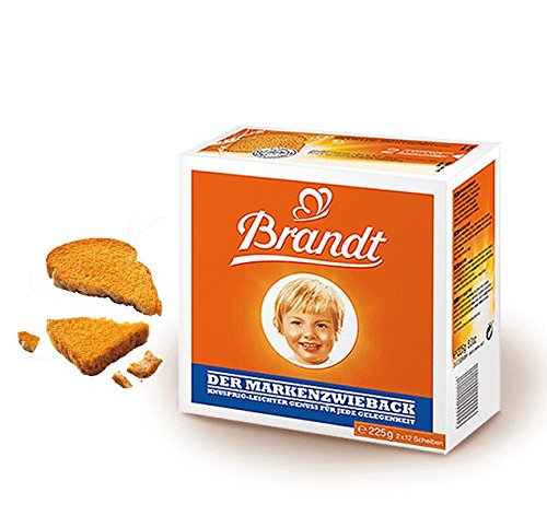 Brandt baby holding zwieback demonstrating safe teething relief