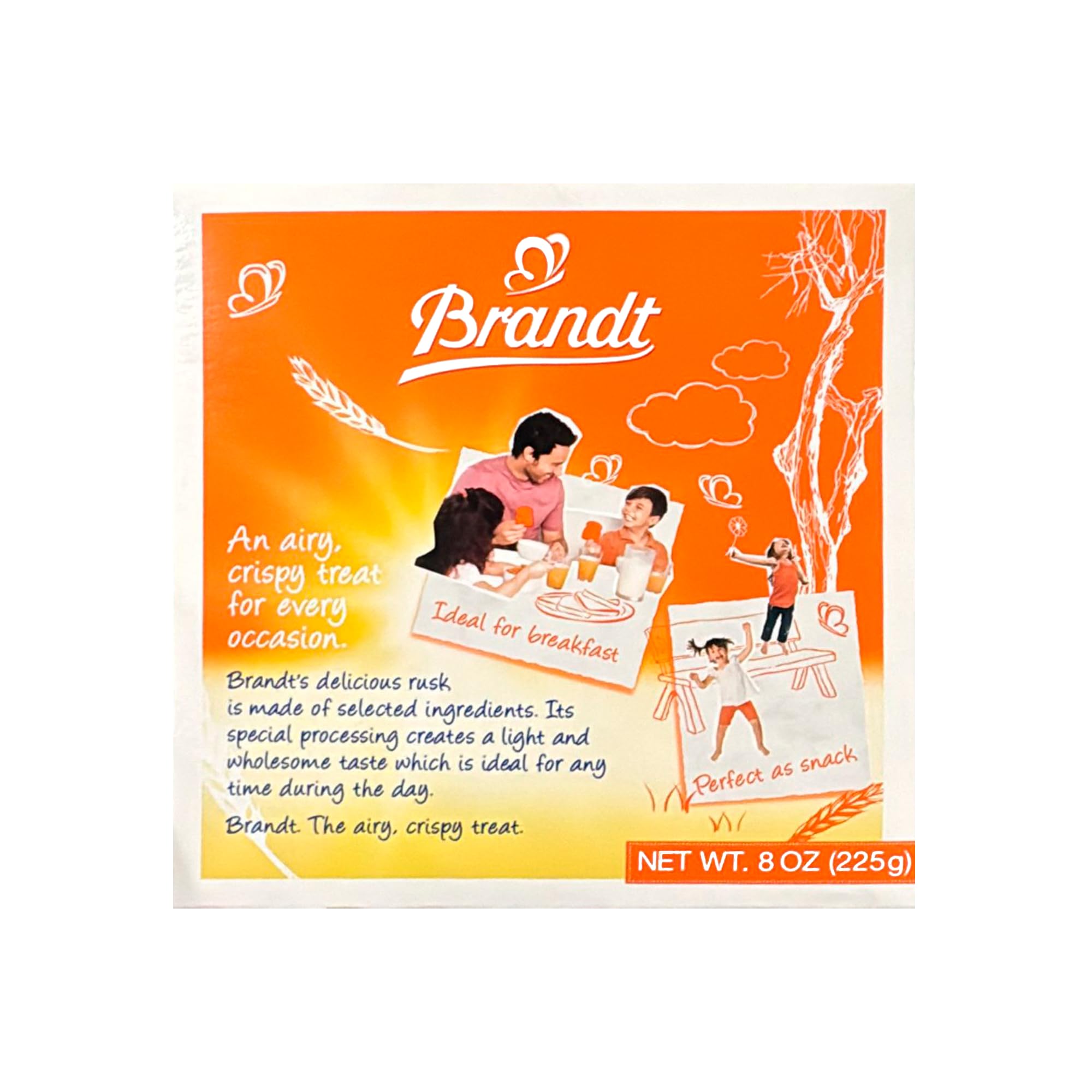 Brandt size comparison with an 8 oz label clarifying package scale