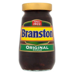 Branston jar front view, shows label and enhances sandwich flavor