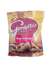 Bretal Store Gardetto's snack mix close-up showing rye chips and pretzels, highlights crunchy texture