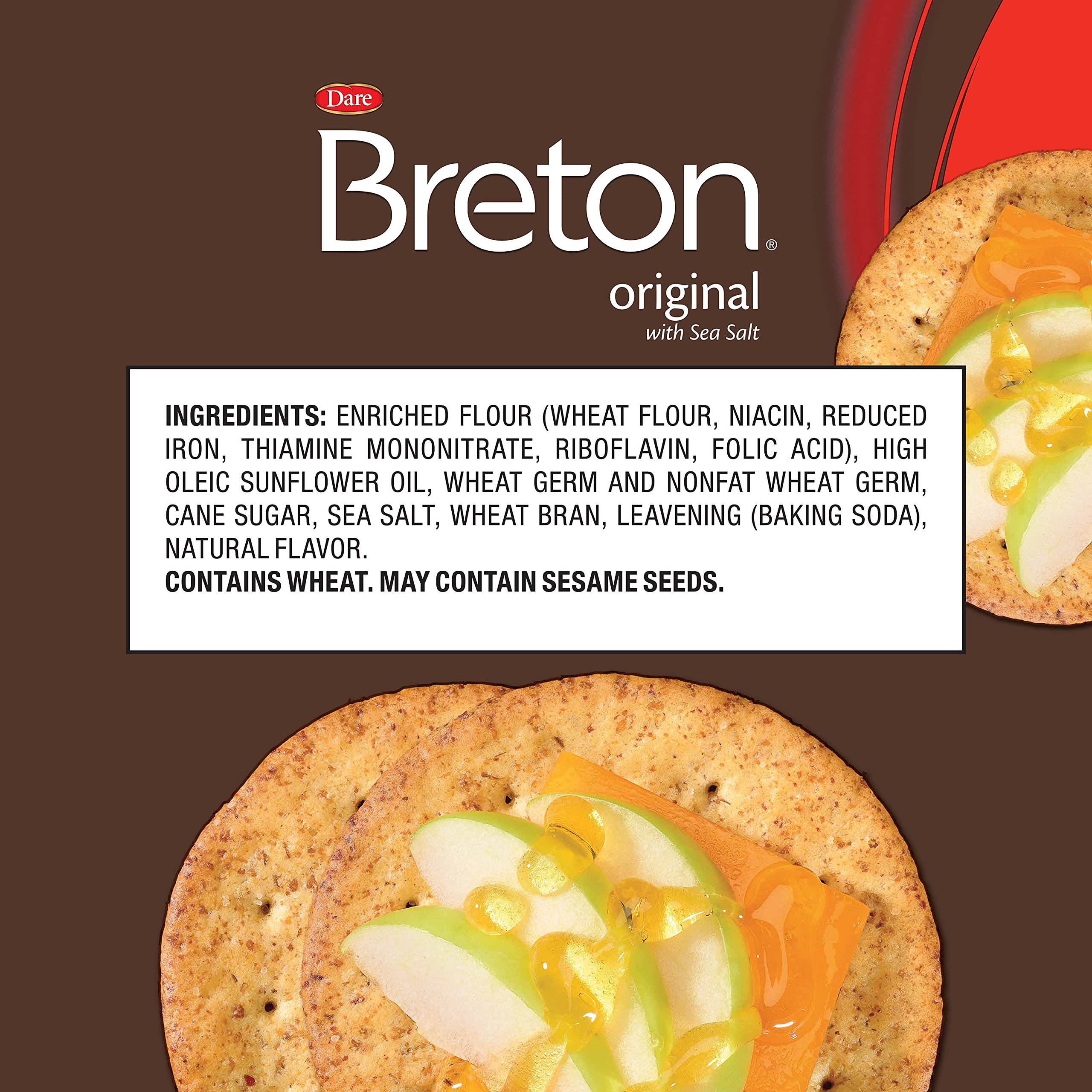 Breton crackers stacked beside a ruler showing size and portion control benefits
