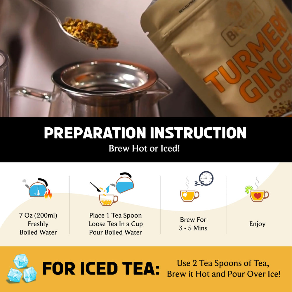BREWIX measuring spoon with loose tea portion, helps accurate cup sizing