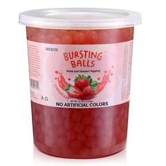 BREXONIC front packaging showing 2 lb strawberry popping boba, ready-to-use convenience