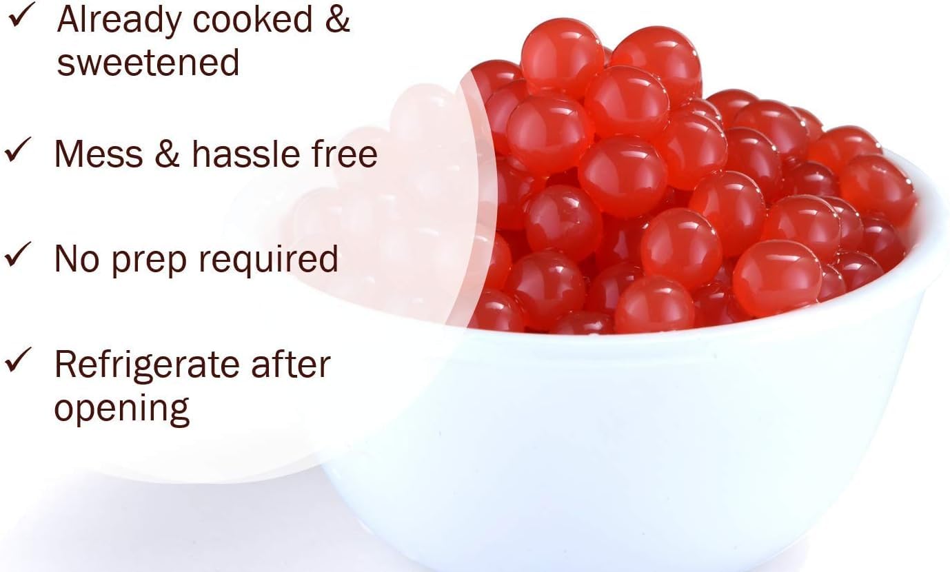 BREXONIC close-up of translucent strawberry pearls, vivid texture and juicy centers