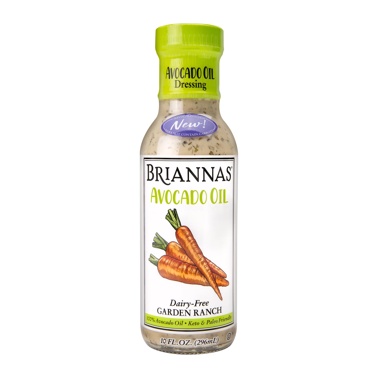 BRIANNAS front packaging showing 10 oz bottle and clear branding with clean design
