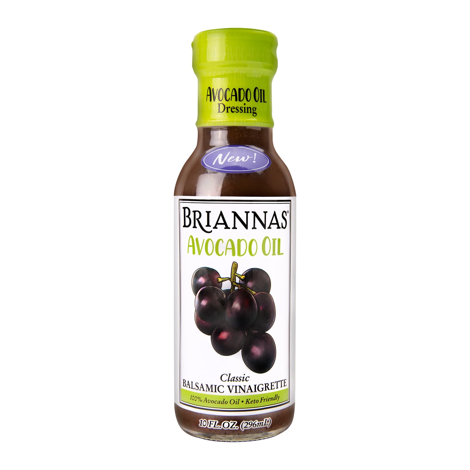BRIANNAS bottle front view showing label and 10 oz size, adds fresh flavor