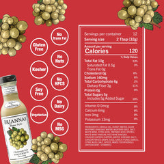 BRIANNAS vinaigrette pouring from bottle over greens for bright flavor