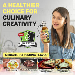 Brick House vinaigrette pouring over mixed greens to add bright, balanced flavor
