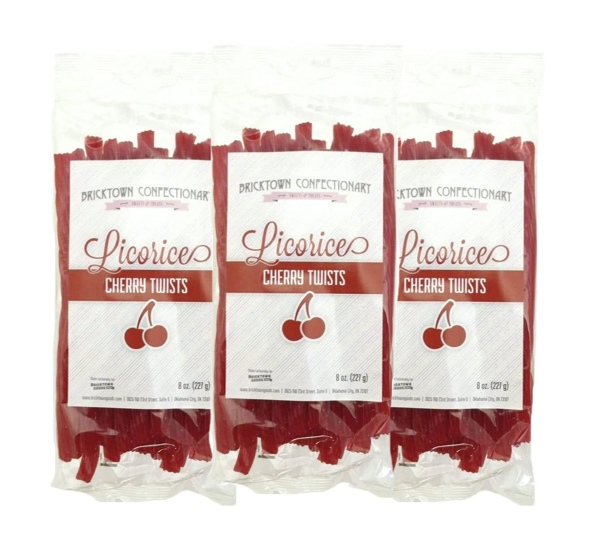 Bricktown Goods front packaging showing bright cherry twists and clear branding benefit: easy identification