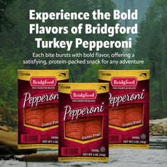 Bridgford slices melting on pizza for crisp edges and flavor