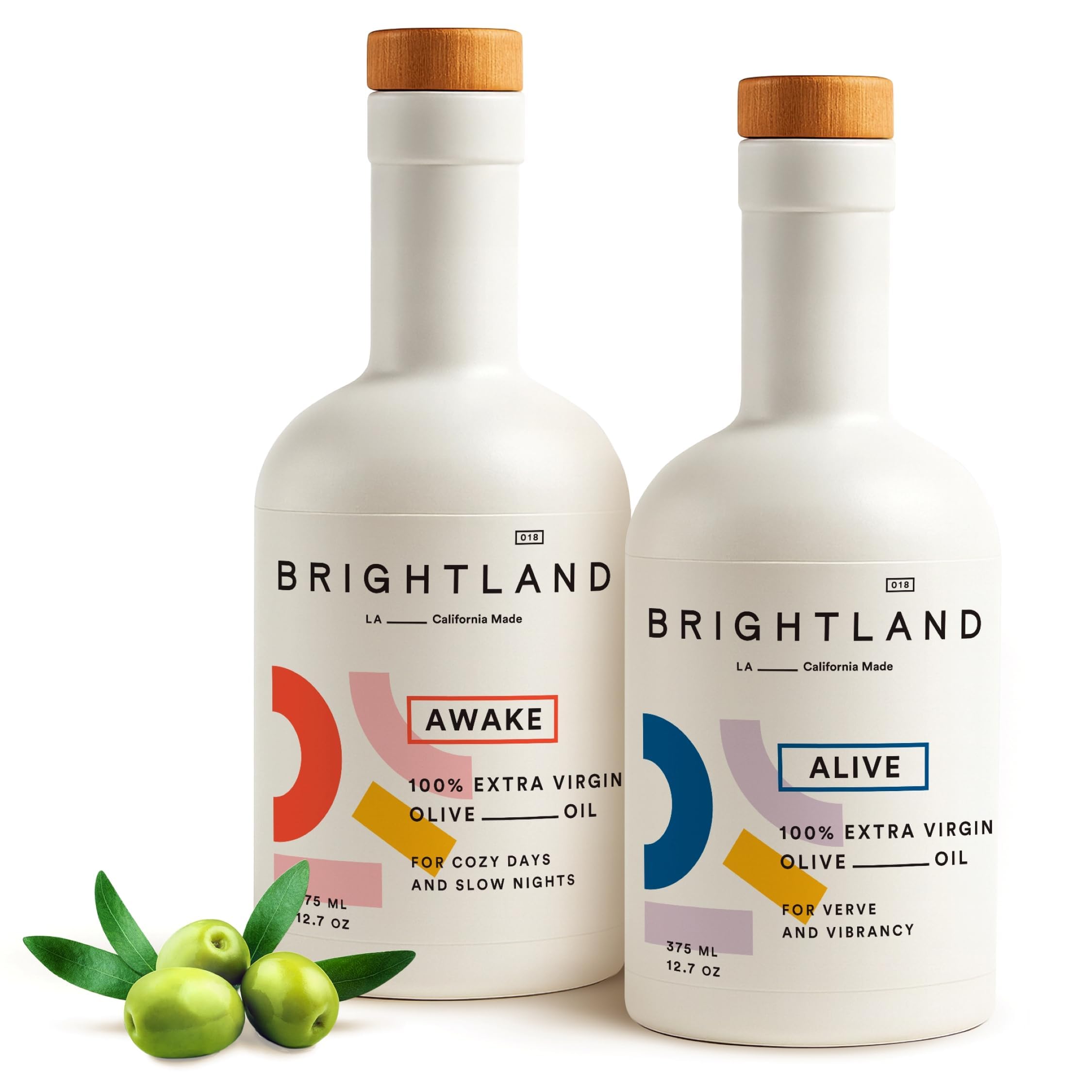 Brightland Awake bottle front showing robust label and bold flavor benefit