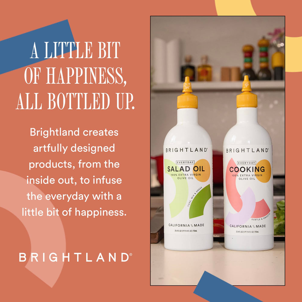 Brightland next to measuring cup showing 750 mL size and portion control benefit