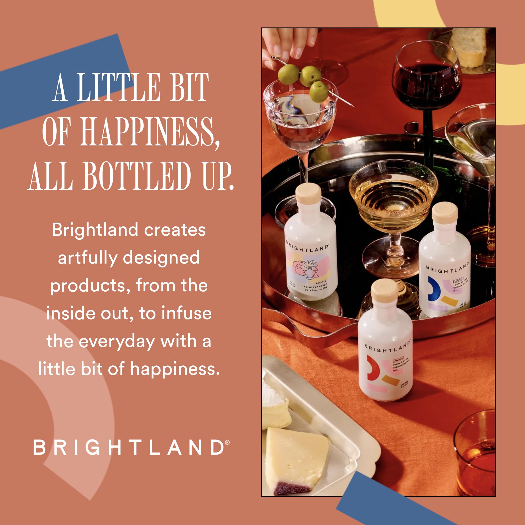 Brightland mini bottles held in hand to show compact size and travel-ready convenience