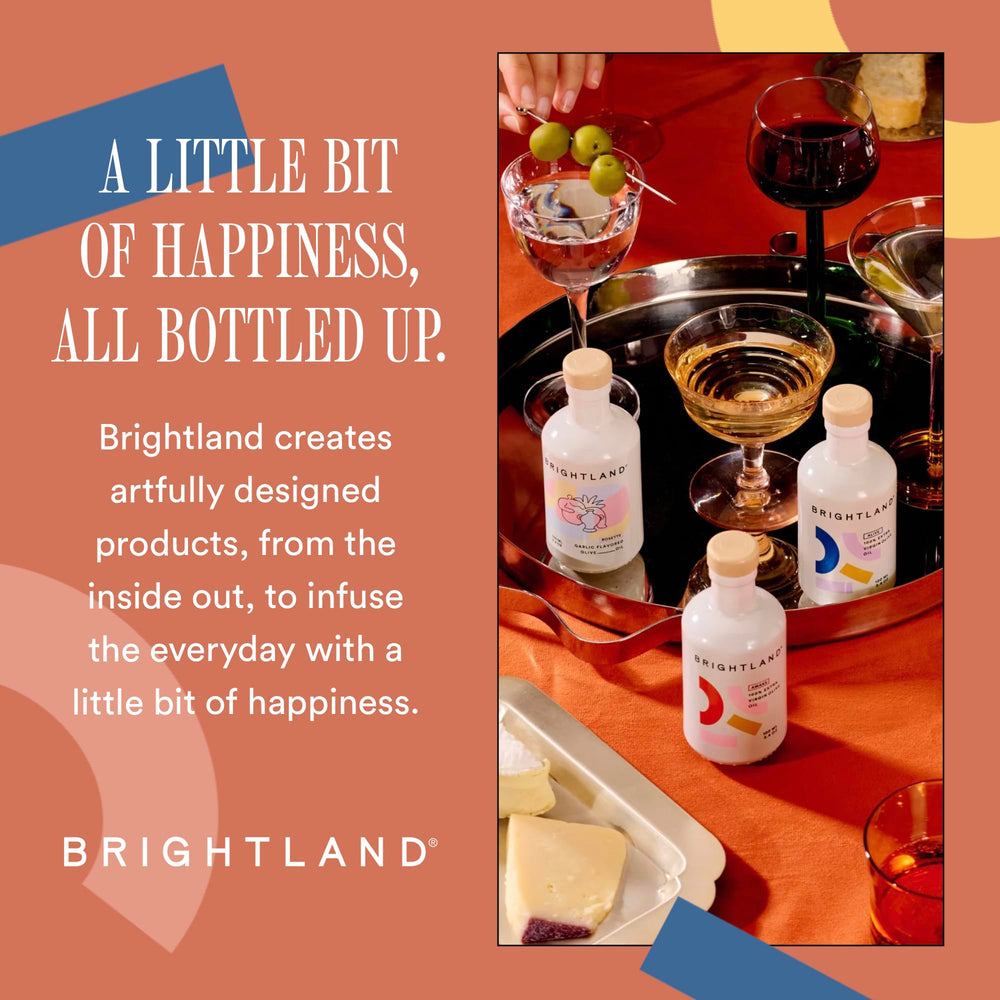 Brightland mini bottles held in hand to show compact size and travel-ready convenience