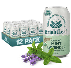 BrightLeaf front can displaying mint lavender flavor and clean label benefit