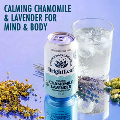 BrightLeaf pouring into a glass over ice demonstrating bright effervescence and refreshing sip