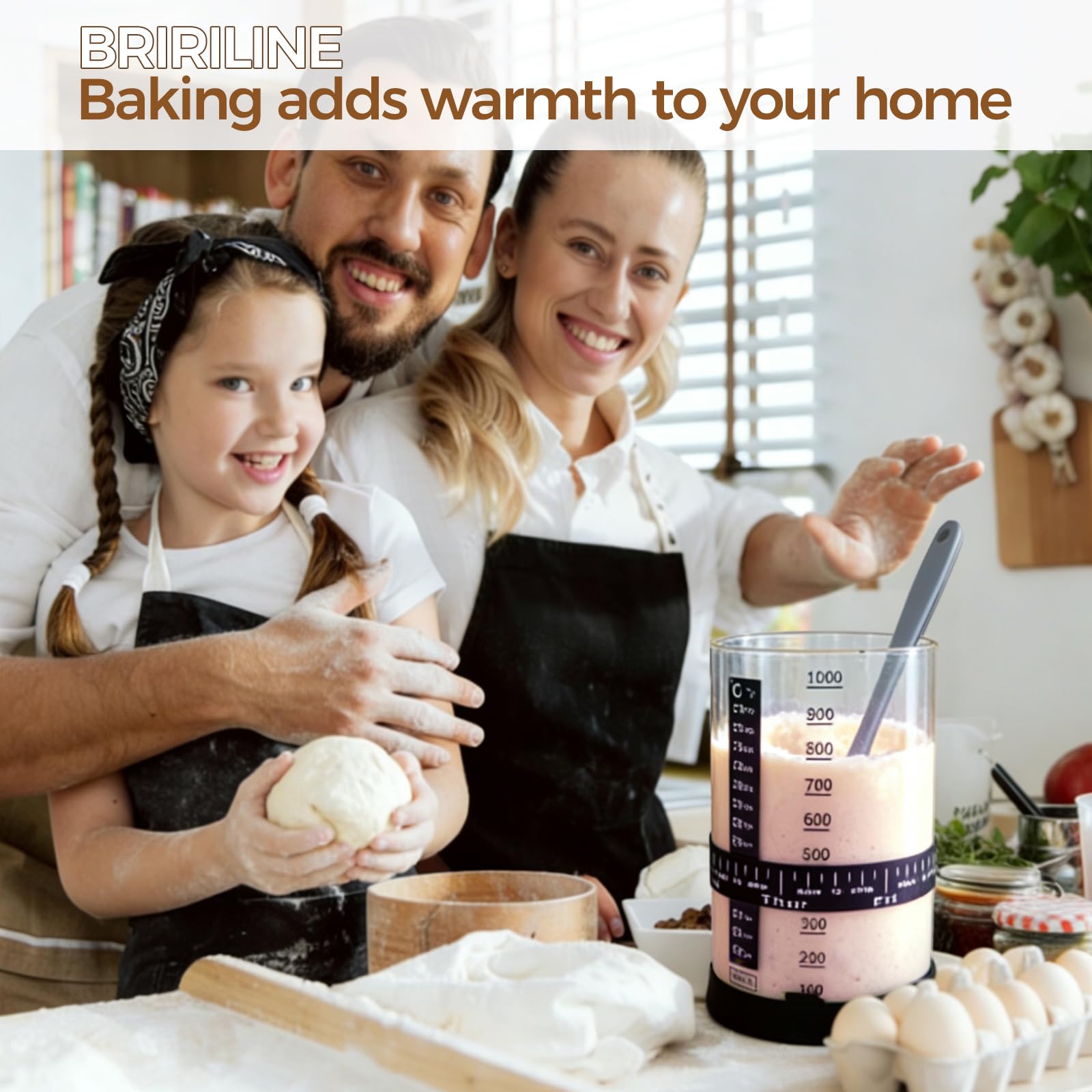 BRIRILINE kit in a kitchen scene illustrating practical home sourdough baking setup