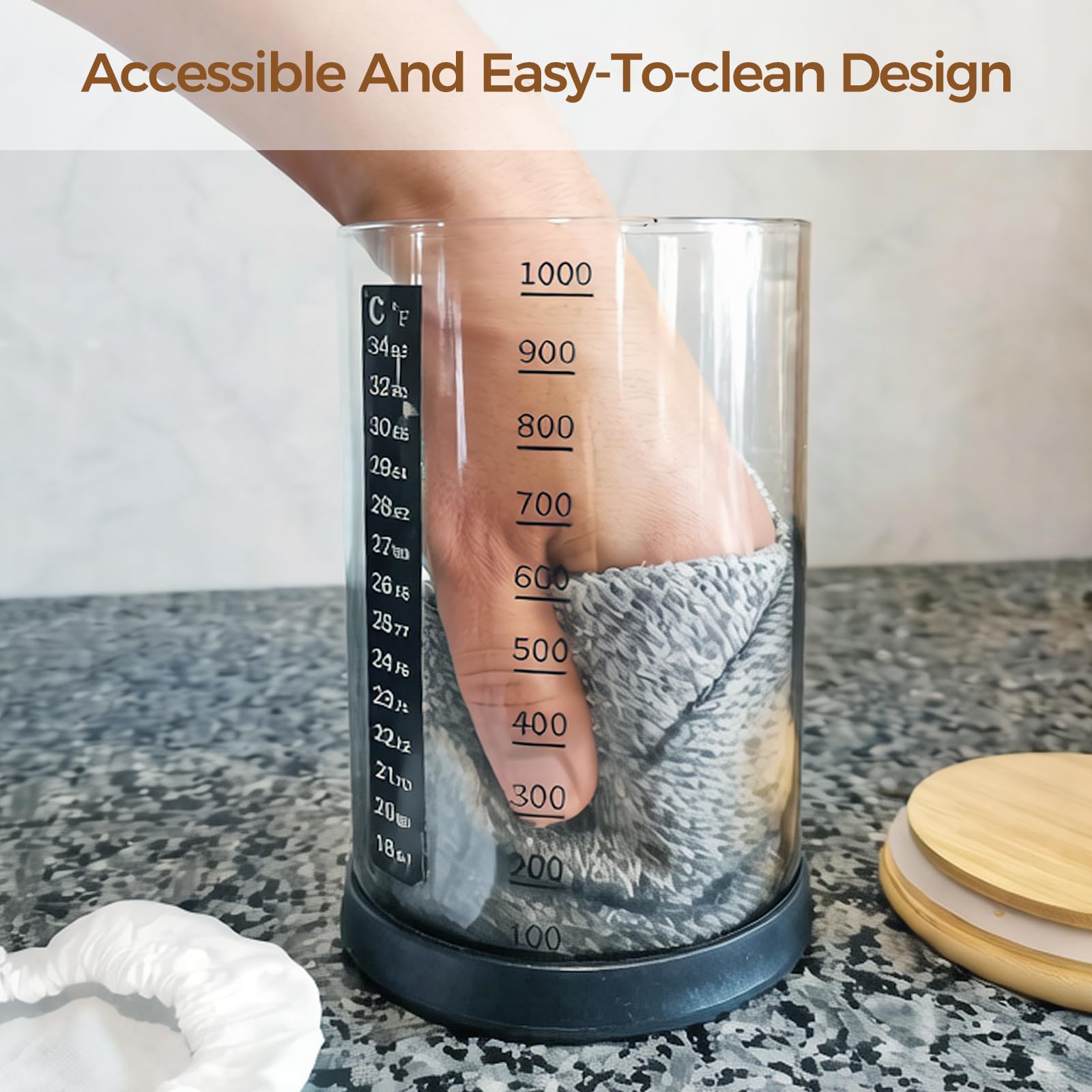 BRIRILINE silicone cover used as non-slip base for stable countertop fermentation