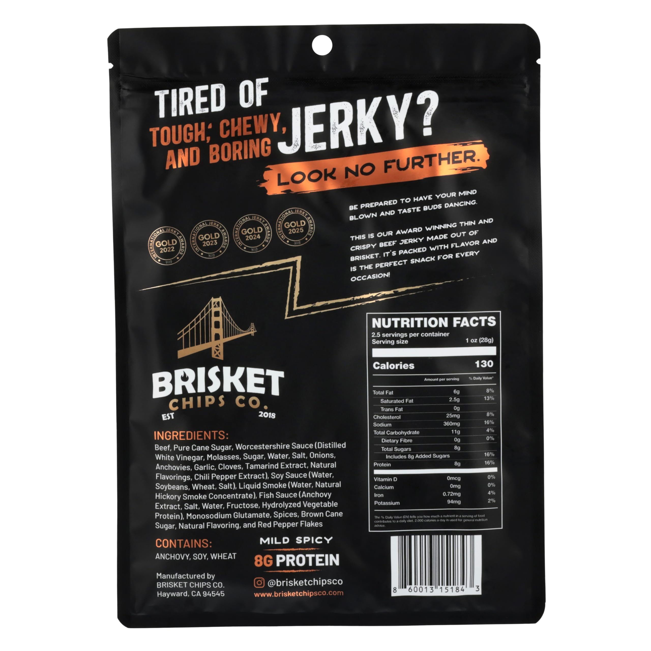 Generic Brisket Chips Co close-up of crispy texture highlighting satisfying crunch