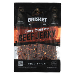 Brisket Chips Co. front packaging showing high-protein label and flavor