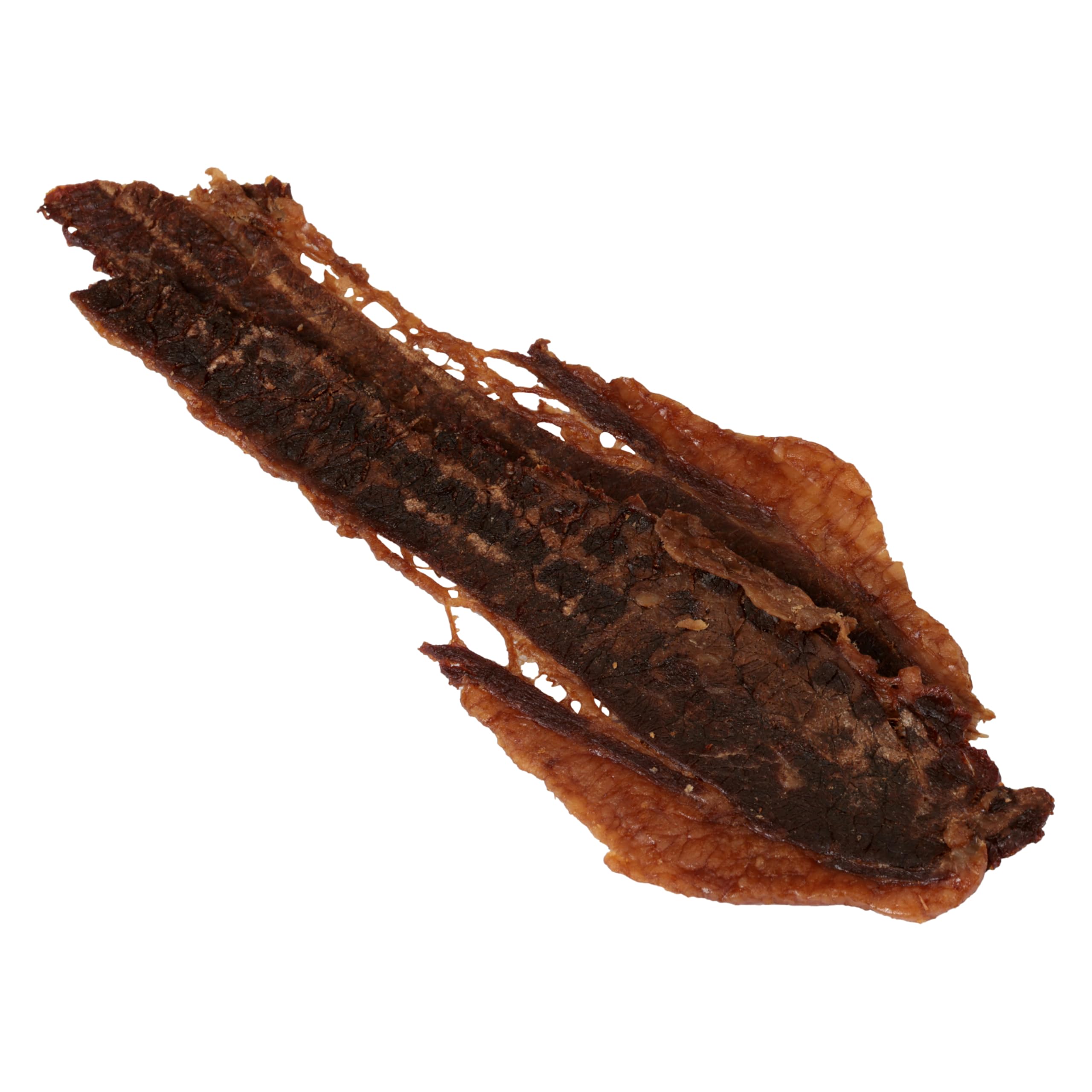 Brisket Chips Co. brisket chips in hand and on plate, illustrates portable high-protein snack