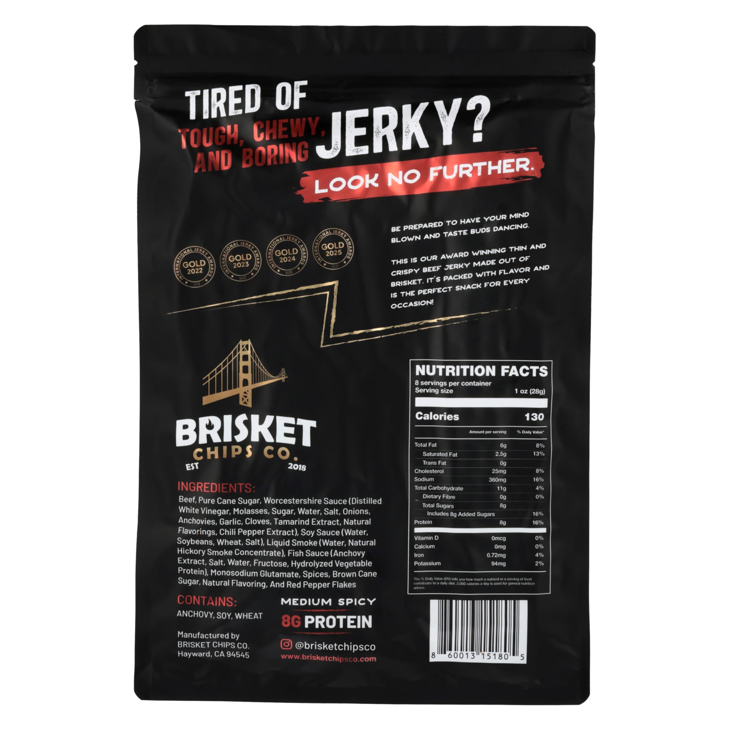 Brisket Chips Co. close-up of thin crispy brisket texture highlighting crunch